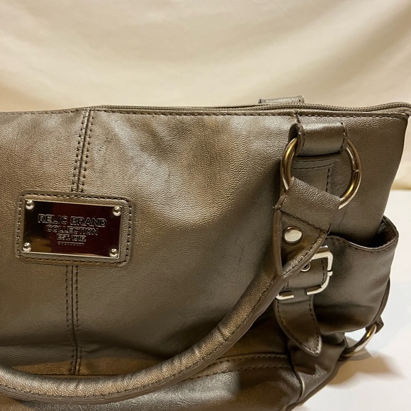 Relic Satchel bag in silvery gold gunmetal color size M/L with handles and strap - Picture 9 of 11